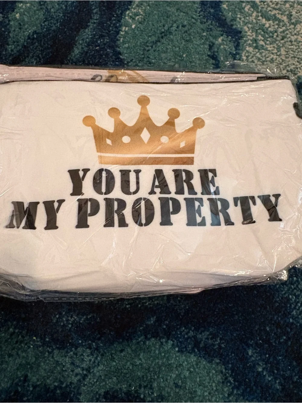 Funny Makeup Bags with Gold Accent Prints - Assorted. Phrases on both sides.